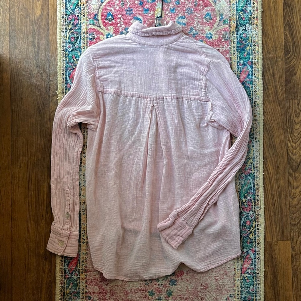 Honest Cotton Women’s Light Blush Pink Textured 100% Cotton Long-Sleeve Shirt — image 2 of 5